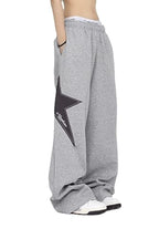 EMMIOLA Women Y2K Star Print Loose Wide Leg Harajuku Streetwear Pants